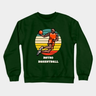 Retro Basketball Theme Crewneck Sweatshirt